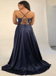 Sweep Train Blue Evening Dresses
