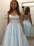 A Line Sparkle Sequins Lace Up Prom Dress LBQ2021
