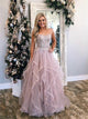 A Line Sweetheart Tulle Ruffles Prom Dresses