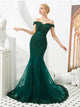 Mermaid Off the Shoulder Appliques Tulle Prom Dresses
