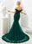 Sweep Train Green Evening Dresses