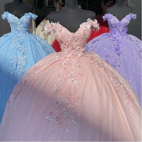 Tulle Princess Off-the-shoulder Appliqués Long Formal Prom