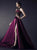 High Neck Floor Length Rhinestone Purple Satin Sleeveless Prom Dresses