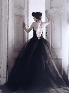 Black Sexy A Line Scoop Criss Cross Sleeveless Prom Dresses