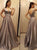 Chic Straps Silver A Line Belt Satin Prom Dresses 