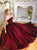 Burgundy Sweetheart Tulle A Line Lace Up Prom Dresses
