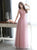 A Line Scoop Floor Length Sleeveless Tulle Prom Dresses