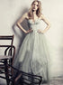 A Line Sweetheart Floor Length Pleats Tulle Prom Dress LBQ0490