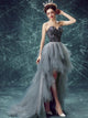 A Line Silver Sweetheart Beadings Tulle Prom Dresses