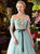 A Line Off the Shoulder Tulle Lace Up Floor Length Appliques Prom Dresses