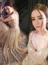 A Line Spaghetti Straps Sequins Tulle Prom Dress with Beadings LBQ0504
