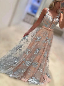 Charming A Line Bateau Floor Length Tulle Prom Dresses