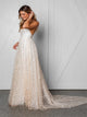 A Line Straps Lace Backless Wedding Dresses with Slit