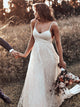 Sweep Train Champagne Wedding Dresses