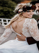 Sweep Train Ivory Open Back Wedding Dresses