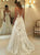 A Line V Neck Sleeveless Sweep Train With Applique Tulle Wedding Dresses