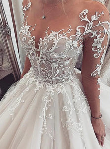 V Neck Zipper Up White Wedding Dresses