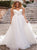 Tulle V Neck A Line Wedding Dresses With Beadings 