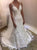 Lace Sheath V Neck Sweep Train Wedding Dresses 