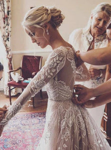 Long Sleeves Lace Wedding Dresses