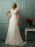 Lace Cap Sleeves Scoop A Line Wedding Dress LBQW0107