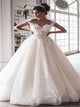 Ball Gown Scoop Lace Sequins Wedding Dresses