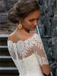 Short Sleeves Sweep Train Wedding Dresses