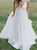 Sweep Train Sleeveless White Wedding Dresses