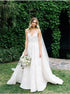 A Line Lace Wedding V Neck Wedding Dresses LBQW0019