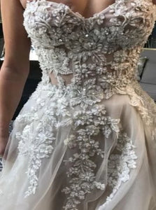 A Line Sweetheart Tulle Bridal Gown