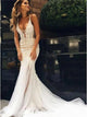 Mermaid Spaghetti Straps Tulle Wedding Dresses
