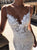 Mermaid V Neck Lace Applique White Wedding Dresses