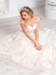 A Line Lace Ivory Tulle Wedding Dresses