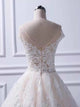 Appliques Cap Sleeves Open Back Wedding Dresses
