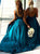 Sweep Train Blue Evening Dresses