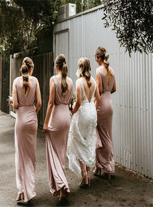 Floor Length Pink Bridesmaid Dresses