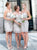 Sheath Sweetheart Short Silver Lace Above Knee Bridesmaid Dress