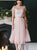 Short Sleeves Pink Bridesmaid Dresses