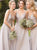 V Neck A Line Pink Bridesmaid Dresses