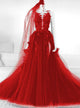 Beautiful Backless Tulle  Appliques Long Prom Evening Dress ZXS595