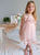 A Line Scoop Pink Tulle Pleats Flower Girl Dresses