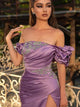 Sexy Off-Shoulder Strapless Mermaid High Side-Slit Long Prom Dress GJS714