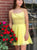 A Line Spaghetti Straps Beading Yellow Short Tulle Homecoming Dress