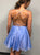 Blue Lace Up Homecoming Dresses