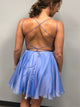 Blue Lace Up Homecoming Dresses
