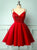 A Line Spaghetti Straps Satin Appliques Homecoming Dresses