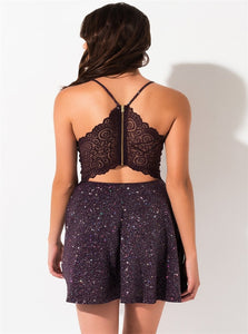 Above Knee Purple Sequins Homecoming Dresses