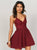 A Line Spaghetti Straps Satin Criss Cross Appliques Prom Dresses