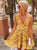 A Line V Neck Short Yellow Lace Formal Homecoming Dresses 