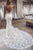White Spaghetti Straps Lace Mermaid Backless Lace Bridal Wedding Dress OMD001